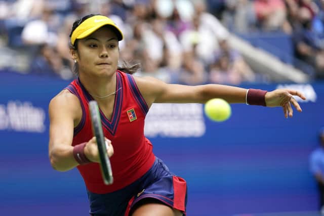 Emma Raducanu in action during the women's singles final New York. Picture:: ZUMA/PA