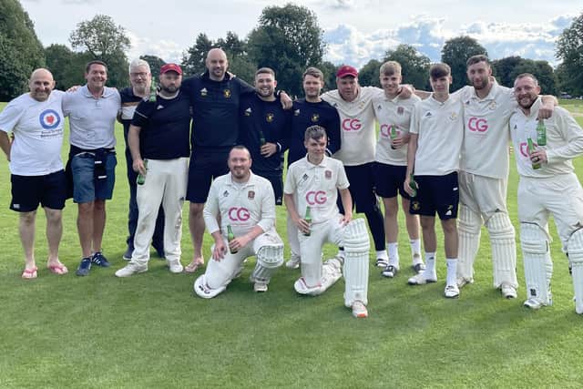 Horsforth Hall Park who won promotion to Division 1 of the Aire-Wharfe League with the win at Green Lane on Saturday. Picture: Steve Riding.