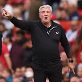 INJURY WOES: For Newcastle United and boss Steve Bruce, above, pictured during Saturday's 4-1 defeat to Manchester United at Old Trafford. Photo by OLI SCARFF/AFP via Getty Images.
