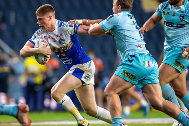 Morgan Gannon was rested for Rhinos' game at St Helens. Picture by Bruce Rollinson.