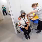 A woman receives a Covid jab at Elland Road Vaccination Centre (Photo: Danny Lawson/PA Wire)