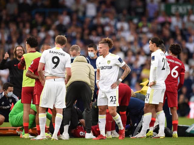 APPEAL REJECTED - Pascal Struijk will be suspended after Leeds United's appeal over his red card against Liverpool was rejected. Harvey Elliott, the injured Reds teen, has sent a supportive message to the defender. Pic: Getty