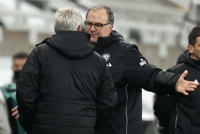BIG IMPACT - Newcastle United boss Steve Bruce, left, says Marcelo Bielsa's impact at Leeds United is like nothing he's seen before. Pic: Getty