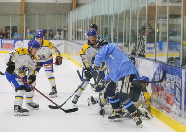 KEEP IT GOING: Leeds Knights got their first-ever win under their belts when beating Sheffield Steeldogs 3-2 at Elland Road Ice Arena last Friday. Picture: Andy Bourke.