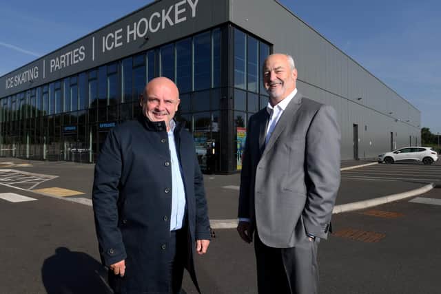 TEAMWORK: Leeds Knights' owner Steve Nell, left, with head coach and GM Dave Whistle Picture: simon Hulme.