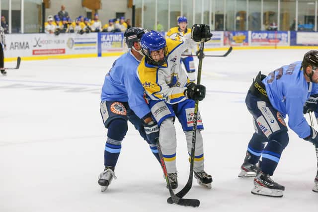 IMPRESSIVE: Young defenceman Archie Hazeldine has caught the eye for Leeds Knights in pre-season. Picture: Andy Bourke.