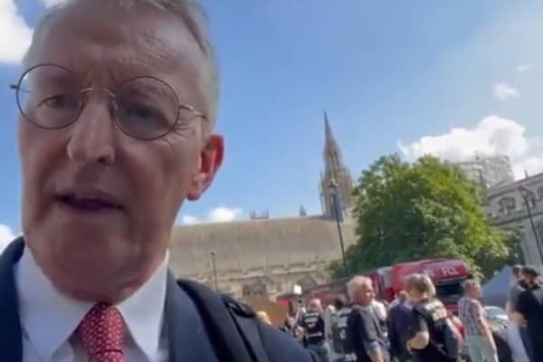 Hilary Benn posted a video from Parliament Square.