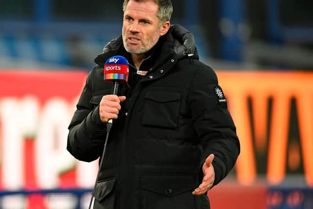 BACKING: For Leeds United from Jamie Carragher, above. Photo by PETER POWELL/POOL/AFP via Getty Images.