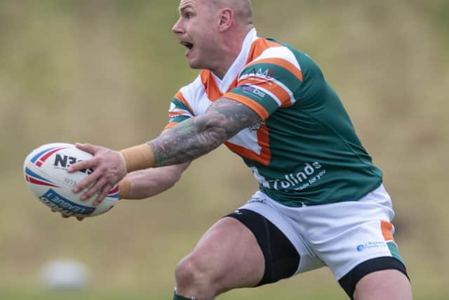 Dom Brambani's kick set up Hunslet's opening try against Doncaster. Picture by Tony Johnson.