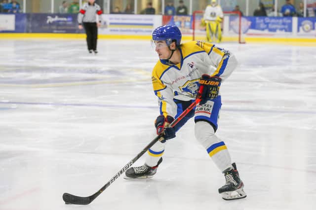CREATIVE FORCE: Brandon Whistle also enjoyed a productive night in Leeds Knights' 7-1 win over Bees IHC, scoring two goals and an assist. Picture: Andy Bourke/Podium Prints.