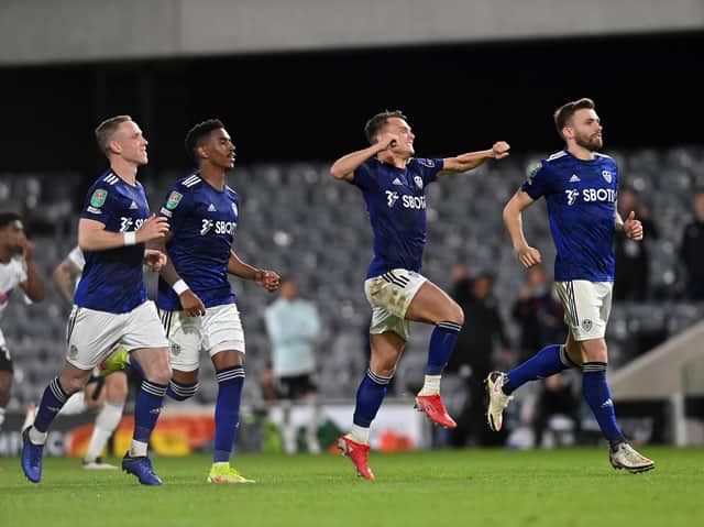 FOURTH ROUND - Leeds United made it through to the fourth round of the Carabao Cup on penalties at Fulham despite a growing injury list. Pic: Bruce Rollinson