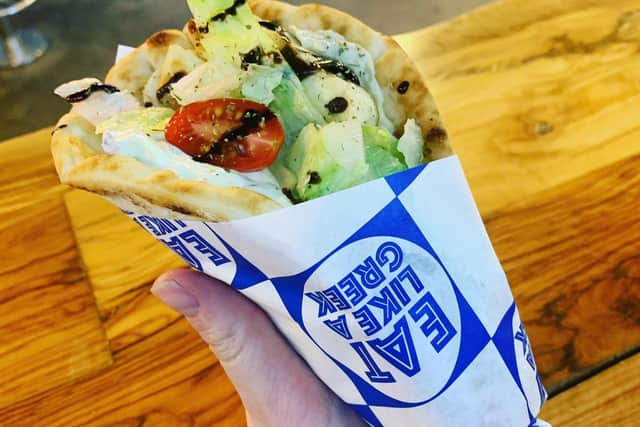 Eat Like a Greek, serves fresh, locally-sourced signature Greek dishes such as their delicious Greek gyros and souvlakia.