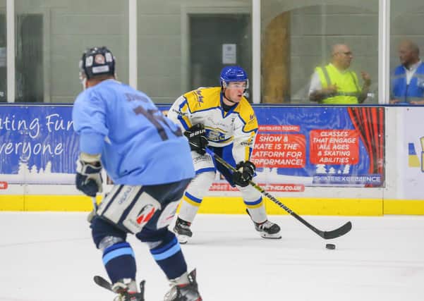 MOVING ON UP: Ben Solder

will be back with parent club Manchester Storm this weekend, playing against Sheffield Steelers and Guildford Flames Picture: Andy Bourke/Podium Prints.