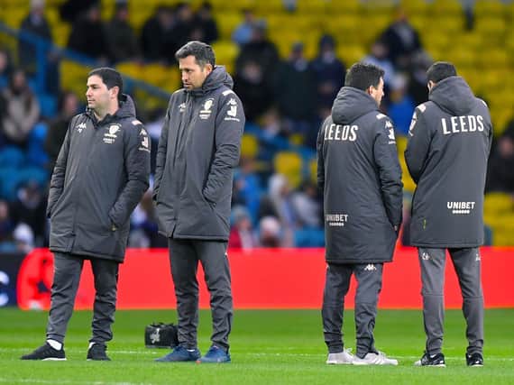 MANAGERIAL MOVE - Diego Flores, second from the left, is manager of Godoy Cruz in Argentina, having worked for Marcelo Bielsa at Marseille, Lille and Leeds United. Pic: PA