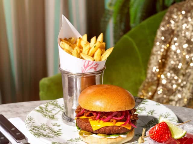Customers can dine on a set of new dishes, including the vegan burger (pictured)