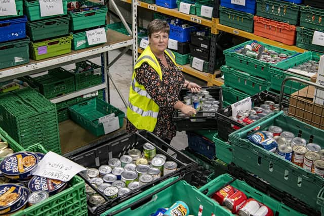 Project manager Wendy Doyle at the Leeds South and East Foodbank depot on the Millshaw Industrial Estate.

Photo: Tony Johnson