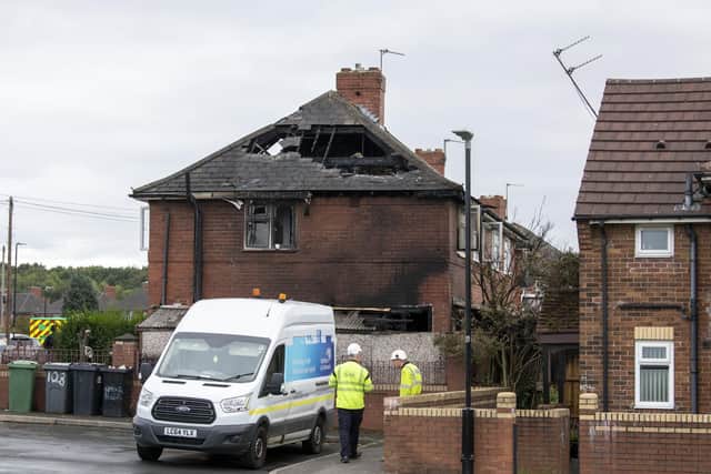 The house has been left severely damaged following the fire today.