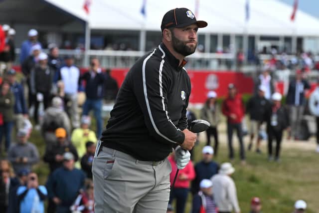 Team Europe's Jon Rahm tees off the 2nd green during the fourth preview day of the 43rd Ryder Cup at Whistling Straits. Picture: PA