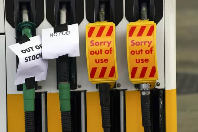 The Petrol Retailers Association warned demand at one service station spiked by 500 per cent on Saturday. Pic: Steve Parsons/PA
