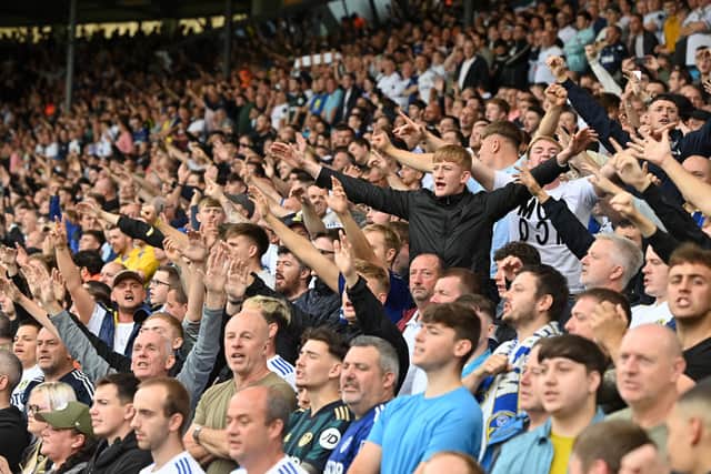 Leeds United's fans in full voice against West Ham. Picture: Bruce Rollinson.