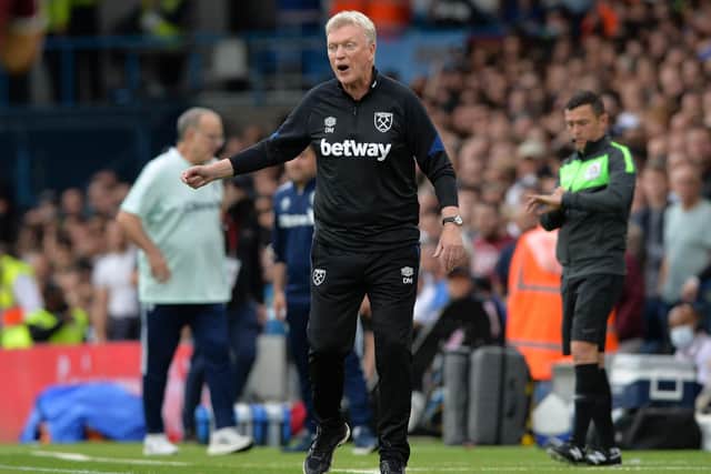 West Ham boss David Moyes on the sidelines at Elland Road. 
Picture: Bruce Rollinson.