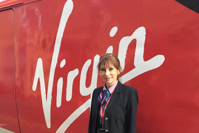 Susie Campbell when she worked for Virgin Trains in Leeds