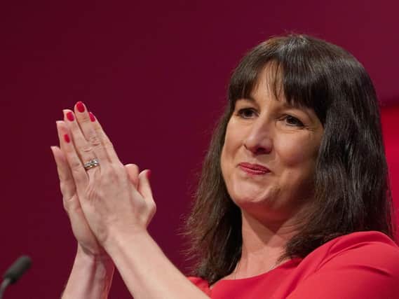 Shadow chancellor Rachel Reeves giving her keynote speech at the Labour Party conference at the Brighton Centre on  Monday September 27.
Photo: Gareth Fuller/PA Wire