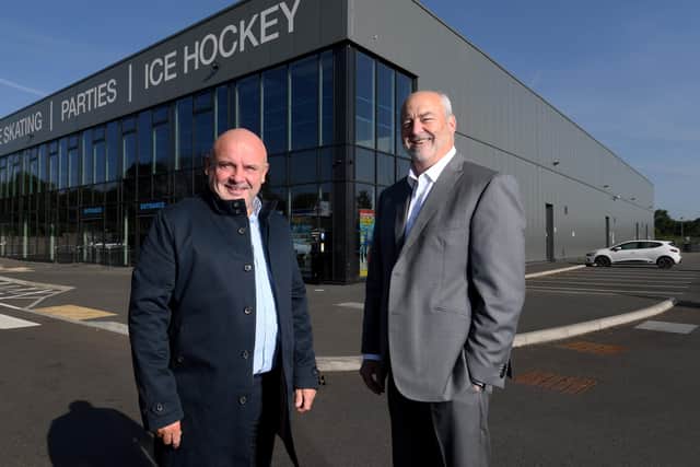 BUILD IT AND THEY WILL COME: Leeds Knights coach/GM Dave Whistle, right, with team owner Steve Nell Picture: Simon Hulme.
