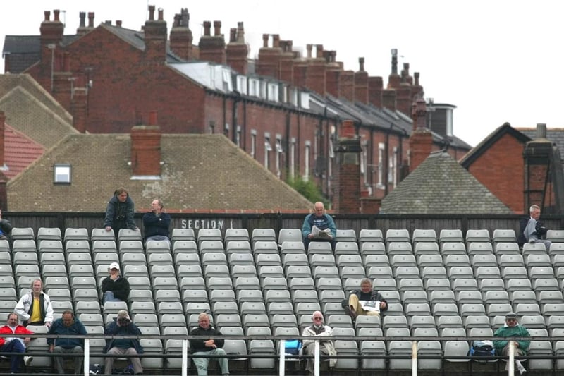 Yorkshire cricket members sit and watch their last game of the season from the wintersheds at Headingley during their Frizzell County Championship match against Kent.