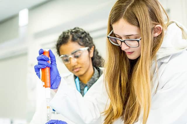 Biomedical science students at University Centre Leeds.