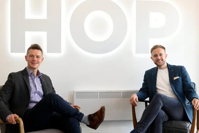 Luke Gidney (left) the owner of HOP, with Richard Hare, who leads HOP’s sales team in Horsforth. Photo: Gary Longbottom