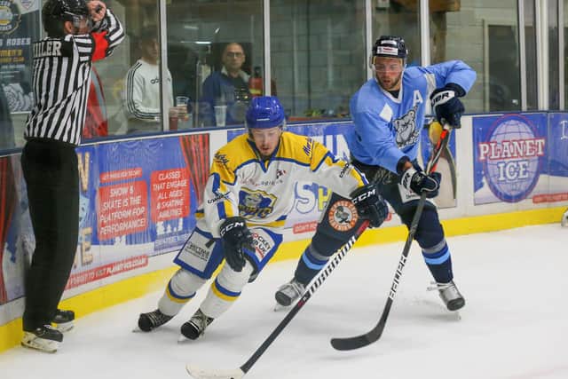 SAME AGIAN: Leeds Knights' Lewis Houston has picked up where he left off at the end f the shortened 2019-20 NIHL National season with predecessors the Leeds Chiefs Picture: Andy Bourke/Podium Prints