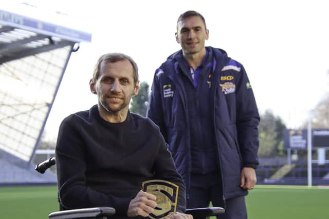 Kevin Sinfield pictured in November 2020 when he was the Leeds Rhinos director of rugby.
He is pictured after presenting Rob Burrow with the Betfred Super League Man of Steel 2020 award.
Picture by Phil Daly/Leeds Rhino