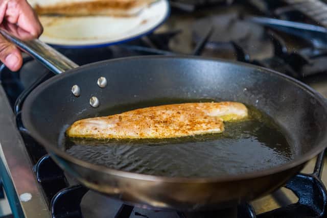 Ryan shares his recipe for pan-fried sea bass with jerk butter and coconut rice (Photo: James Hardisty)