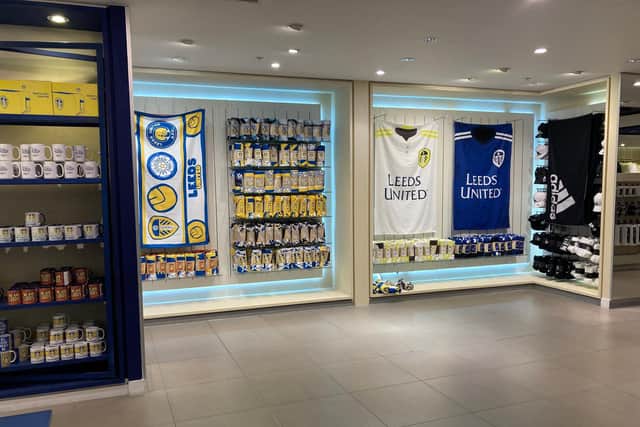 Leeds United towels and more. Pic: Flora Snelson.