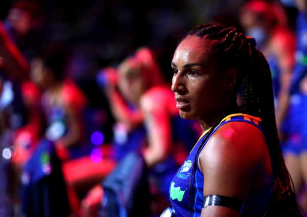 STAYING ON: 
 Vicki Oyesola will be staying at Leeds Rhinos for the 2022 Vitality Netball Superleague season. Picture: Chloe Knott/Getty Images.
