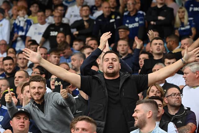 Leeds United fans get behind their side against West Ham. Picture: Bruce Rollinson.