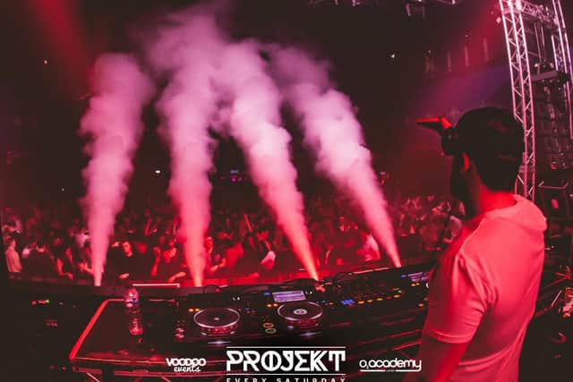 The team have set a new benchmark for the special event, with even more LED screens, CO2 jets and confetti blasters in action. Photo: Voodoo Events