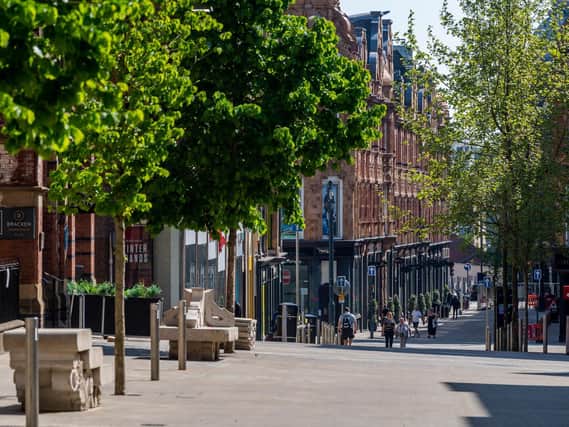 Albion Place in Leeds city centre pictured in May 2020 when shops weer still closed during the Covid pandemic.

Photo: James Hardisty