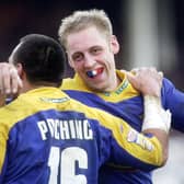 Andy Hay celebrates scoring for Leeds in 2002. Picture by Steve Riding.