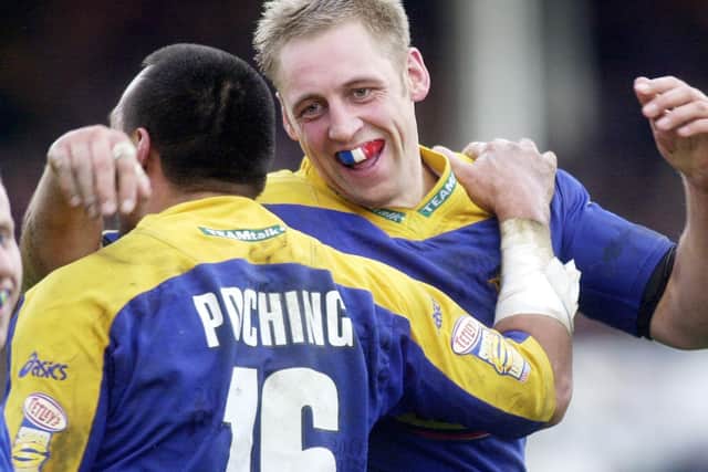 Andy Hay celebrates scoring for Leeds in 2002. Picture by Steve Riding.