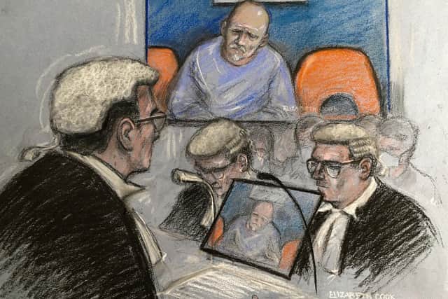 Wayne Couzens was sentenced to life without parole. Court artist sketch by Elizabeth Cook/PA Wire