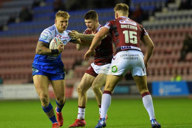 Mikolaj Oledzki, pictured in action at Wigan last week, missed the recent loss to St Helens, but will add size and power to Leeds' pack this time. Picture by Jonathan Gawthorpe.