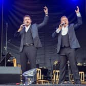 From left: Forever Tenors Rob Durkin and Adam Lacey were a hit entertaining huge crowds at a series of Summer Proms concerts including Harewood House and Castle Howard.