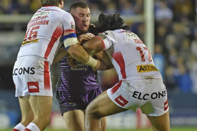 Cameron Smith is tackled. Picture by Steve Riding.