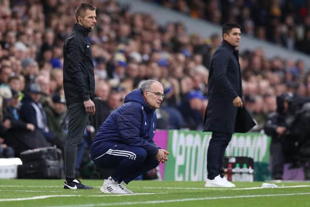 RELIEVED BOSS - Marcelo Bielsa saw Leeds United hold on for a 1-0 win over Watford, although they should have been out of sight. Pic: Getty
