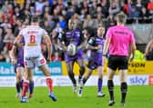 Robert Lui in action during his final game for Leeds Rhinos against St Helens on Friday. Picture: Steve Riding.