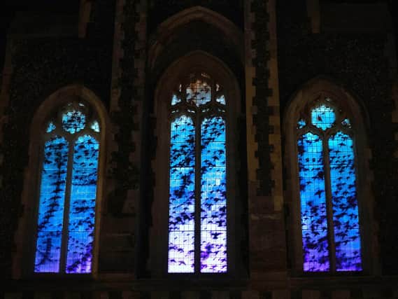 The windows of Kirkstasll Abbey will be transformed becoming a canvas for a projection-based exploration of starling murmurations.