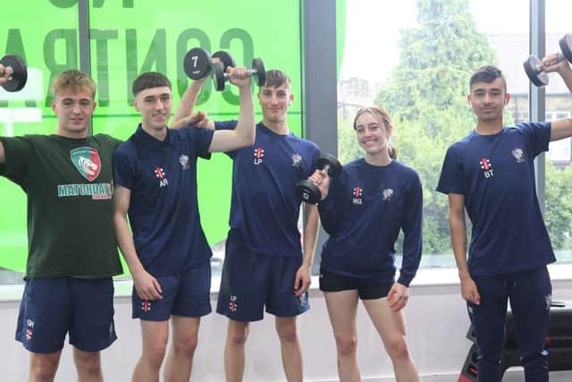 Students from the Yorkshire Cricket College get stuck in at gym sessions which have become part of the course offer.