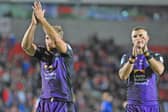 Matt Prior and Ash Handley show their frustration after Leeds Rhinos' Super League semi-final defeat to St Helens. Picture: Steve Riding.